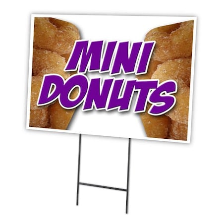 Signmission Mini Donuts Yard Sign & Stake outdoor plastic coroplast window, C-1216-DS-Mini Donuts C-1216-DS-Mini Donuts